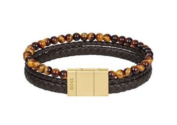 Hugo Boss Trojna rjava zapestnica za moške Sphere 1580787