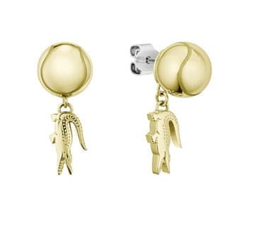 Lacoste Originalni viseči uhani Matchpoint s krokodiljim vzorcem 2040541