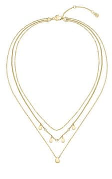 Hugo Boss Trojno pozlačena ogrlica s kristali Selena 1580766
