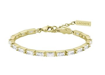 Lacoste Pozlačena teniška zapestnica Duchess s prozornimi kristali 2040499