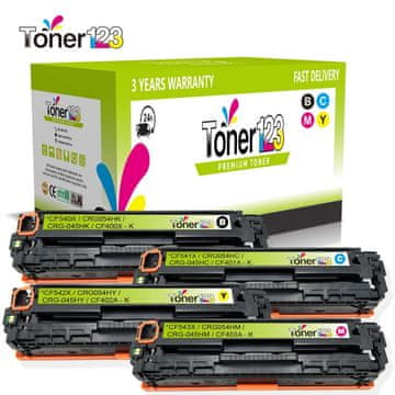 Toner123 Komplet Canon CRG-045H / i-SENSYS LBP 610, 611, 612, 613 / MF 630, 631, 632, 633, 634, 635, 636 - kompatibilni XL tonerji (4) - črna, cyan, magenta, rumena