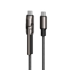 Ksix ultrahiter kabel za polnjenje s stojalom, 60W, USB-C na USB-C, pleten, 1,0 m