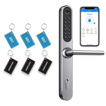 BOT Pametni ročaj TTLock H1P z gumbi srebrn brez cilindra