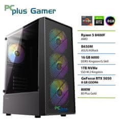 PCplus Gamer Ryzen 5 8400F 16GB 1TB RTX 5050 8GB gaming namizni računalnik