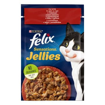 Felix Fantastic mokra hrana za mačke, govedina s paradižnikom v želeju