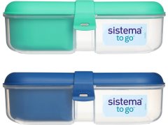 Sistema To Go Ribbon deljena škatla za prigrizke s posodo za jogurt 1,1 l, mešanica barv