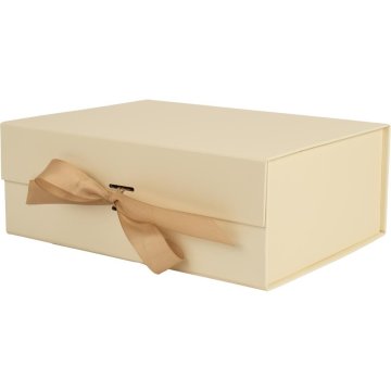 PIGO Škatla darilna 33x25x12,5cm s pentljo bež