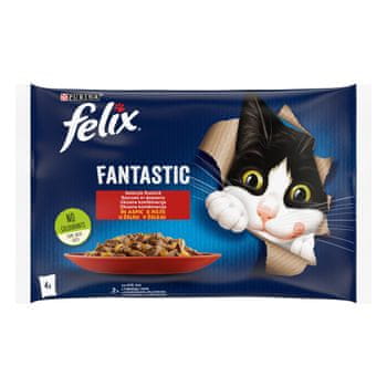 Felix Fantastic mokra hrana za mačke, govedina v želeju