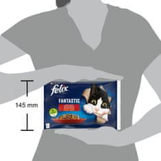 Felix Fantastic mokra hrana za mačke, govedina in piščanec v želeju