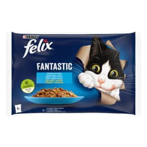 Felix Fantastic mokra hrana za mačke, losos in morski list v želeju
