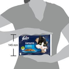 Felix Fantastic mokra hrana za mačke, losos in morski list v želeju