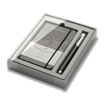 Faber-Castell Roller Parker Sonnet Sterling Silver CT - darilna škatla z beležnico