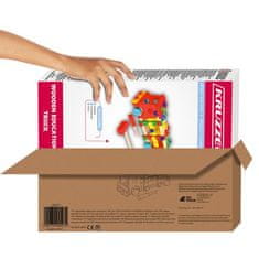 Kruzzel Otroški leseni tovornjak za sestavljanje, z vijaki, kladivom in kroglicami