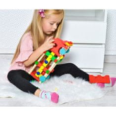 Kruzzel Otroški leseni tovornjak za sestavljanje, z vijaki, kladivom in kroglicami