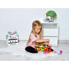 Kruzzel Otroški leseni tovornjak za sestavljanje, z vijaki, kladivom in kroglicami