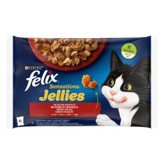 Felix Sensations mokra hrana za mačke, piščanec in govedina z zelenjavo v želeju