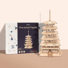 Robotime lesena 3D sestavljanka Petnadstropna pagoda