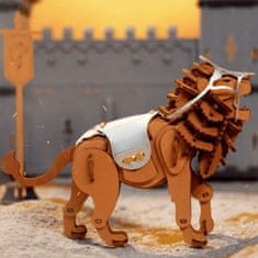 Robotime 3D lesena sestavljanka Bojevnik Lev - Warior Lion