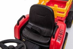Beneo 12V električni traktor s prikolico rdeča litij baterija