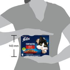 Felix Fantastic mokra hrana za mačke, govedina, piščanec, zajec in jagnjetina, v želeju