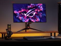 ASUS Monitor 26.5'' (67 cm) 4K OLED 240Hz HDR10, 2xHDMI, DisplayPort, USB-C DP Alt, zvočniki, ROG Swift PG27UCDM