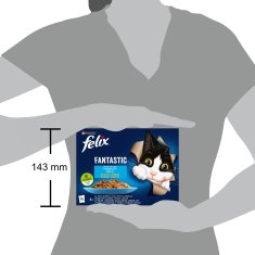 Felix Fantastic mokra hrana za mačke, tuna, losos, ribji list in trska, v želeju