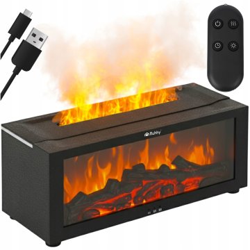 Ruhhy Difuzor dekorativni LED kamin 150ml vlažilec zraka USB + daljinec