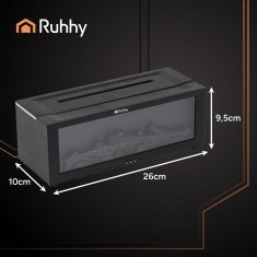 Ruhhy Difuzor dekorativni LED kamin 150ml vlažilec zraka USB + daljinec
