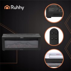 Ruhhy Difuzor dekorativni LED kamin 150ml vlažilec zraka USB + daljinec
