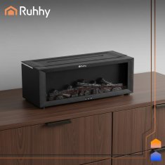 Ruhhy Difuzor dekorativni LED kamin 150ml vlažilec zraka USB + daljinec
