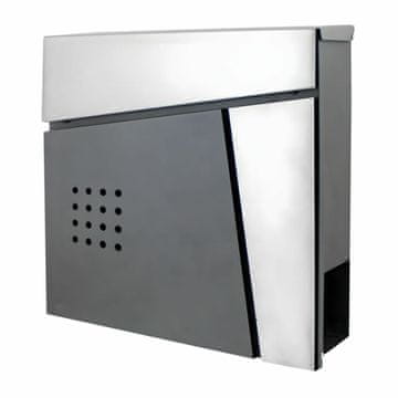 awtools Poštni nabiralnik z režo za časopis antracit in inox mod.51 370x370x105mm