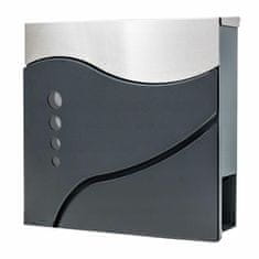 awtools Poštni nabiralnik z režo za časopis antracit in inox mod.53 370x370x105mm
