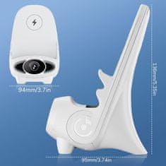 Netscroll Univerzalni brezžični hitri polnilec, mobilni polnilec in nosilec v enem, v obliki mini stola, za vse telefone s Qi tehnologijo ( možnost brezžičnega polnjenja), WirelessCharger