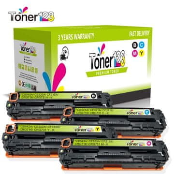Toner123 Komplet Canon 731 / CRG-731 / LBP 7100, 7110 / MF 8200, 8230, 8280 kompatibilni tonerji (4) - črna, cyan, magenta, rumena