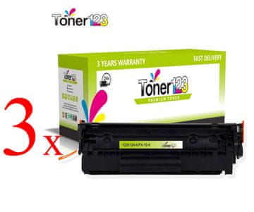 Toner123 Komplet Canon FX-10 / 0263B002 / Fax L100, L120, L140, L160 / MF 4010, 4018, 4120, 4122, 4140, 4150, 4270, 4320, 4330, 4340, 4350, 4370, 4380, 4650, 4660, 4690 kompatibilni tonerji (3) - 3 × črna