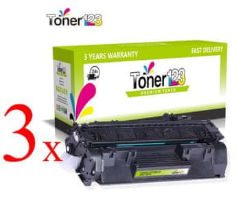 Toner123 Komplet HP 80X / CF280X / LaserJet Pro 400 M401, M425 kompatibilni tonerji (3) - 3 × črna