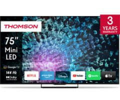Thomson 75MG7C15 4K UHD MiniLED televizor, GoogleTV, 144Hz, Dolby