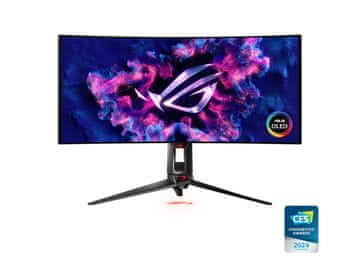 ASUS Monitor 34" (87 cm) WQHD OLED 240Hz, ukrivljen, HDR10, HDMI, DisplayPort, USB-C DP Alt, SPDIF, ROG Swift PG34WCDM