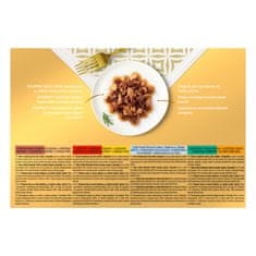 Gourmet Gold Duo hrana za muce, z raco in puranom, govedino in piščancem, z morsko ribo in špinačo, z zajcem in jetri