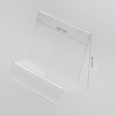 OEM Vertikalni stojalo iz pleksi stekla / stojalo za telefon/tablico z držalom za cenik (Navi/Tablet)