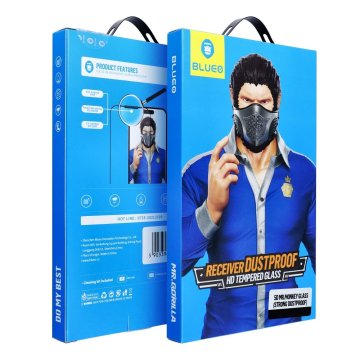 BLUEO Mr. Monkey Glass 5D kaljeno steklo - Apple iPhone 16 črno (močno prahotesno)