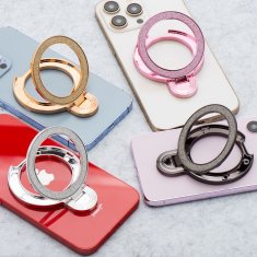 OEM CIRCLE GLITTER stojalo za telefon – lepilno – zlato