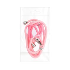 OEM Vrvica za telefon, trak za telefon - SWING (6 mm) z nastavljivo dolžino / dolžina vrvice 165 cm (največ 82,5 cm v zanki) / za roko ali vrat - svetlo roza