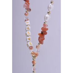 OEM Vrvica za telefon, obesek za telefon - HAPPY / dolžina vrvice 44 cm (22 cm v zanki) / za zapestje - oranžna