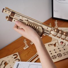 Robotime 3D Lesena mehanska sestavljanka Shotgun Terminator