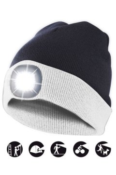 Velamp kapa CAP17 z LED lučko belo-črna