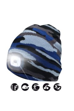 Velamp kapa CAP12 z LED lučko kamuflažno modra