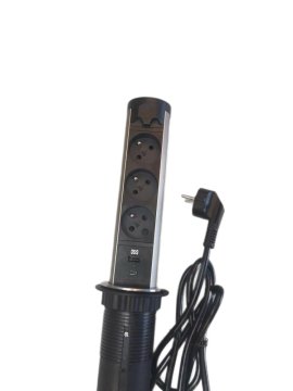 IN Avtomatska izvlečna letev IN 553044, 3 vtičnice, USB A +C