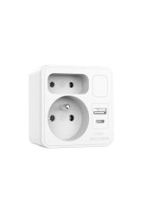 Velamp VELAMP vtičnica ADAT-FR-12 z USB-A+C in svetilko