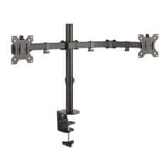Connect IT TwinArm CMF-3203 namizni nosilec za 2 monitorja, črn